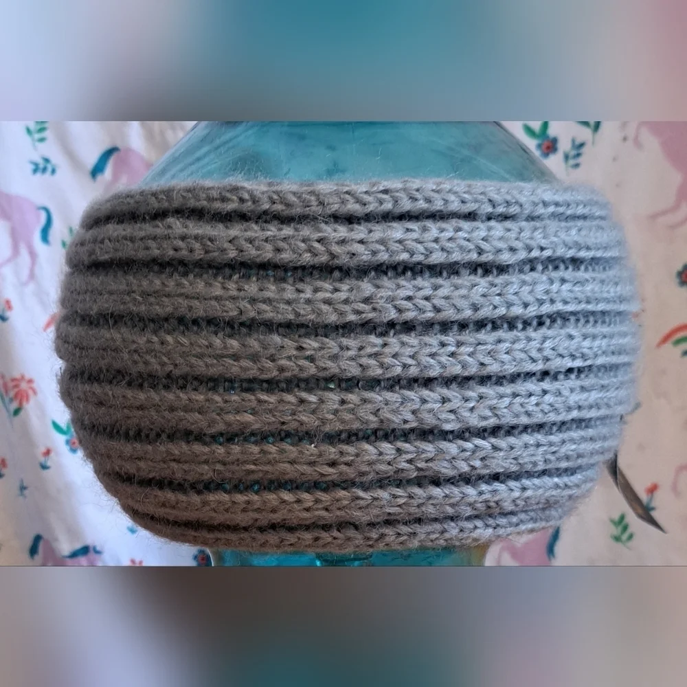 NWT Y2K Baby Phat Grey Knit Casual Twist Winter Headband Ear Warmer Wrap